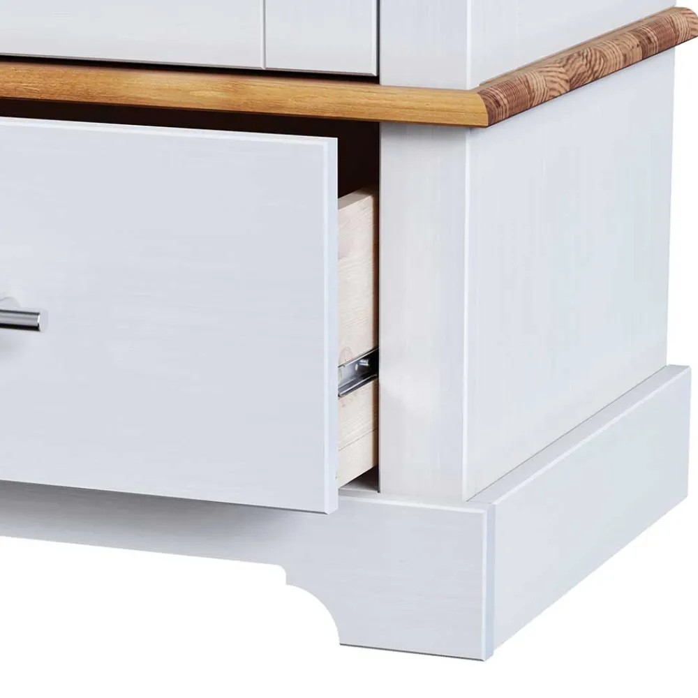 Wohnen Vitrinen|Wohnzimmer-Vitrinen*Modern Country Vitrinenschrank zweifarbig - Eyzaco