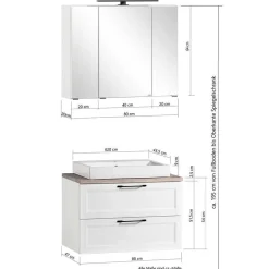 Wohnen Modern Country Waschplatz Set - Trioto (dreiteilig)