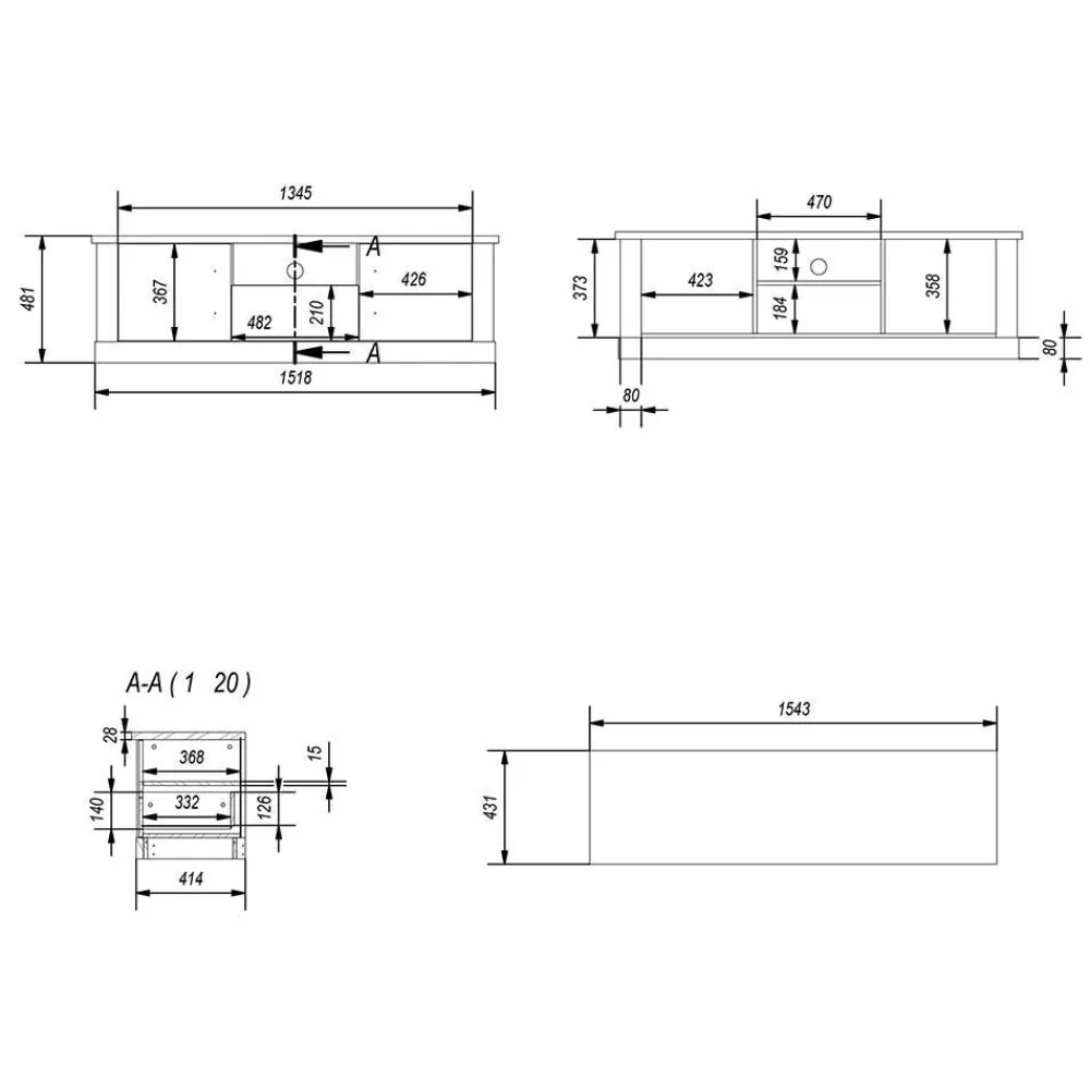 Wohnen Wohnwände|Wohnwand*Modern Country Wohnwand Set - Buleta (vierteilig)
