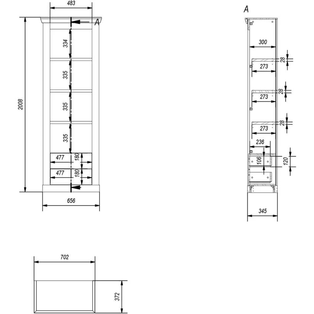 Wohnen Wohnwände|Wohnwand*Modern Country Wohnwand Set - Buleta (vierteilig)