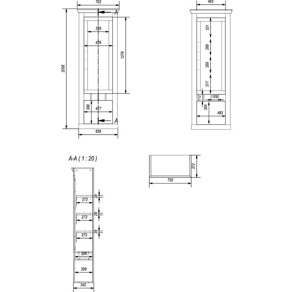 Wohnen Wohnwände|Wohnwand*Modern Country Wohnwand Set - Buleta (vierteilig)