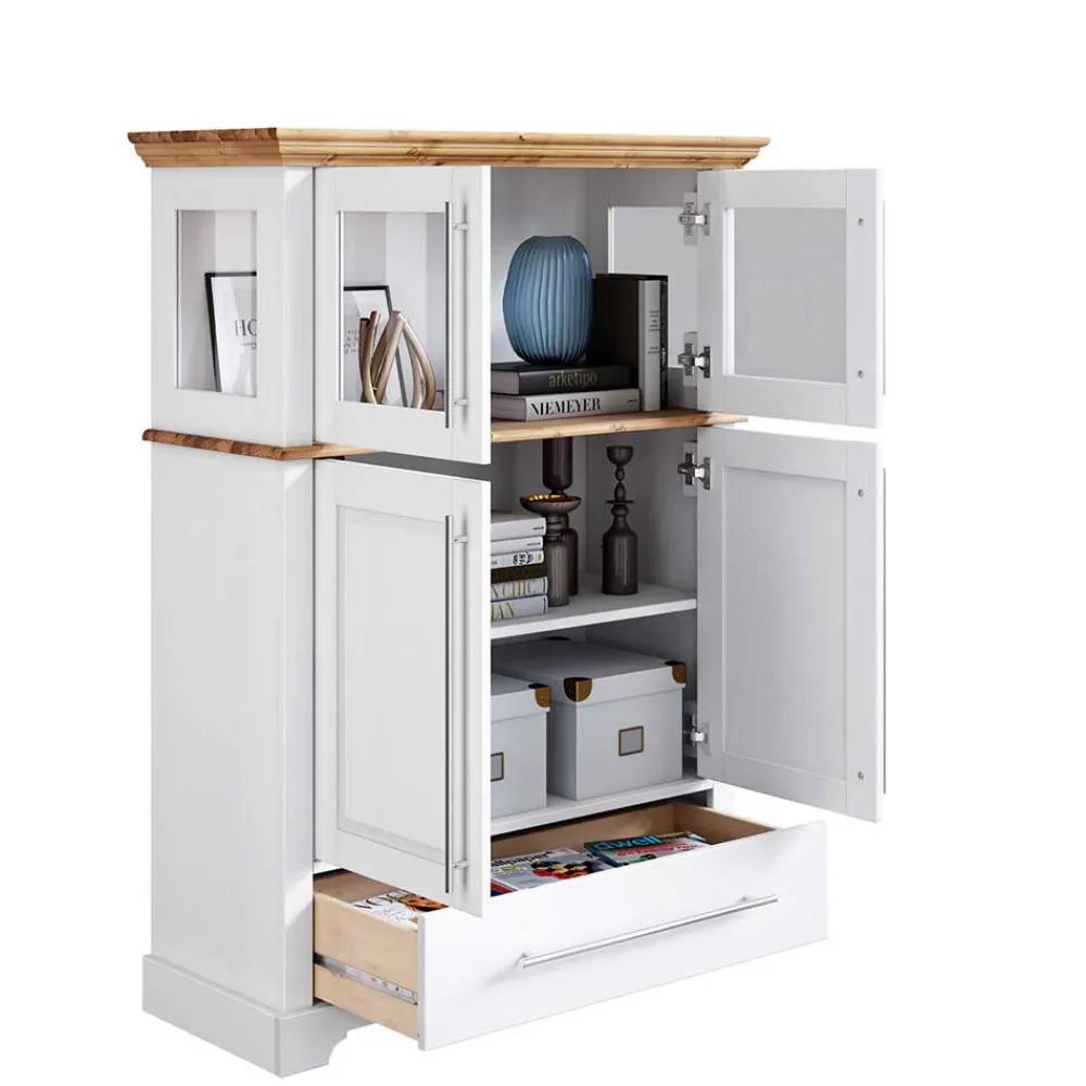 Wohnen Esszimmerschränke|Highboards*Modern Country Wohnzimmerschrank zweifarbig - Eyzaco