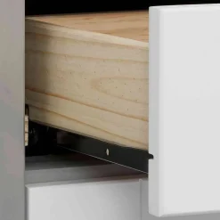 Wohnen Moderne Anrichte mit Regal in Weiß & Grau - Lurgeno