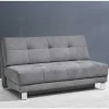 Wohnen Schlafsofas*Moderne Ausziehcouch in Grau Microvelours - Samura