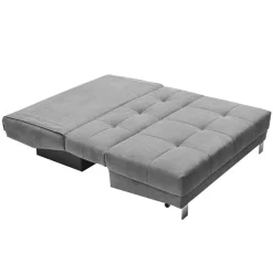 Wohnen Schlafsofas*Moderne Ausziehcouch in Grau Microvelours - Samura