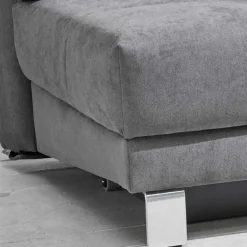 Wohnen Schlafsofas*Moderne Ausziehcouch in Grau Microvelours - Samura