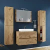Wohnen Badezimmer Komplett*Moderne Badmöbel im Holzlook - Toulon (vierteilig)