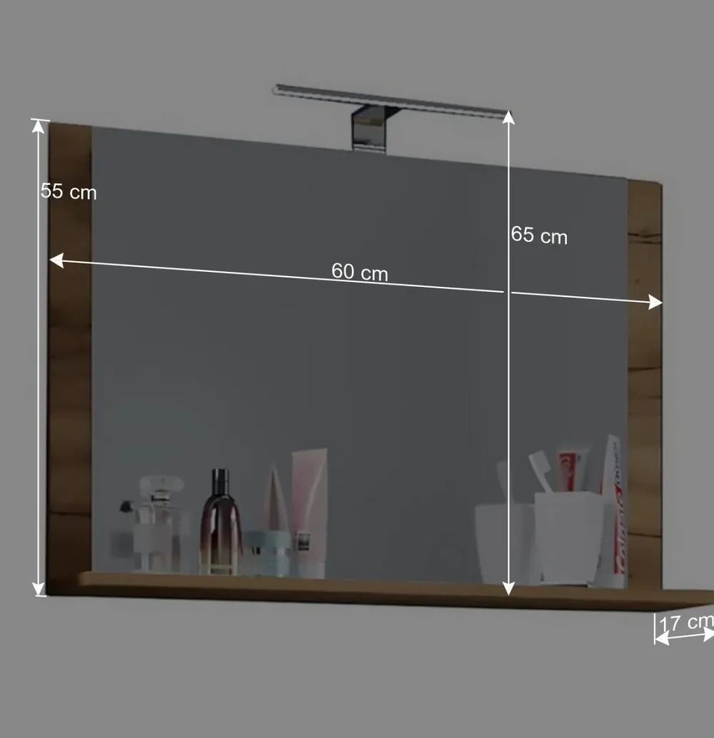 Wohnen Badezimmer Komplett*Moderne Badmöbel im Holzlook - Toulon (vierteilig)