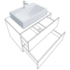 Wohnen Badezimmer Komplett*Moderne Badmöbel im Holzlook - Toulon (vierteilig)