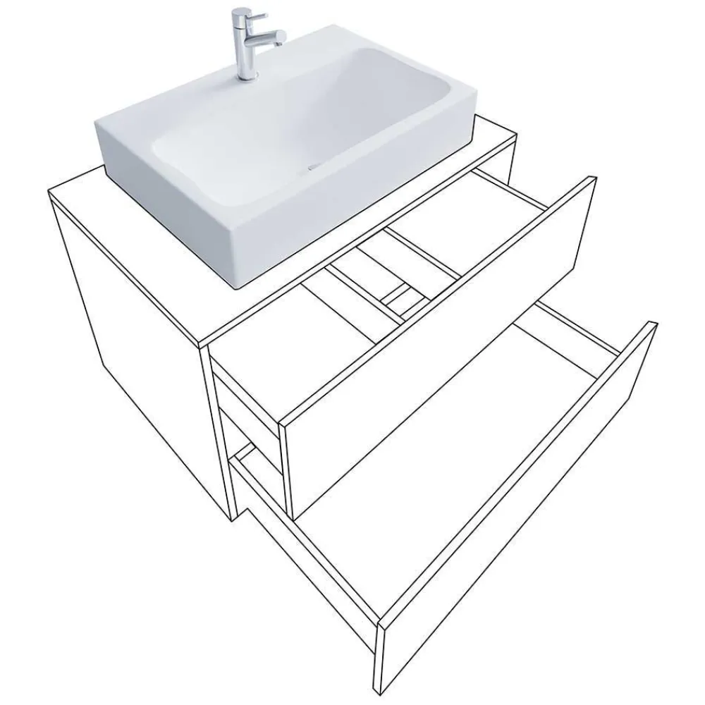 Wohnen Badezimmer Komplett*Moderne Badmöbel im Holzlook - Toulon (vierteilig)