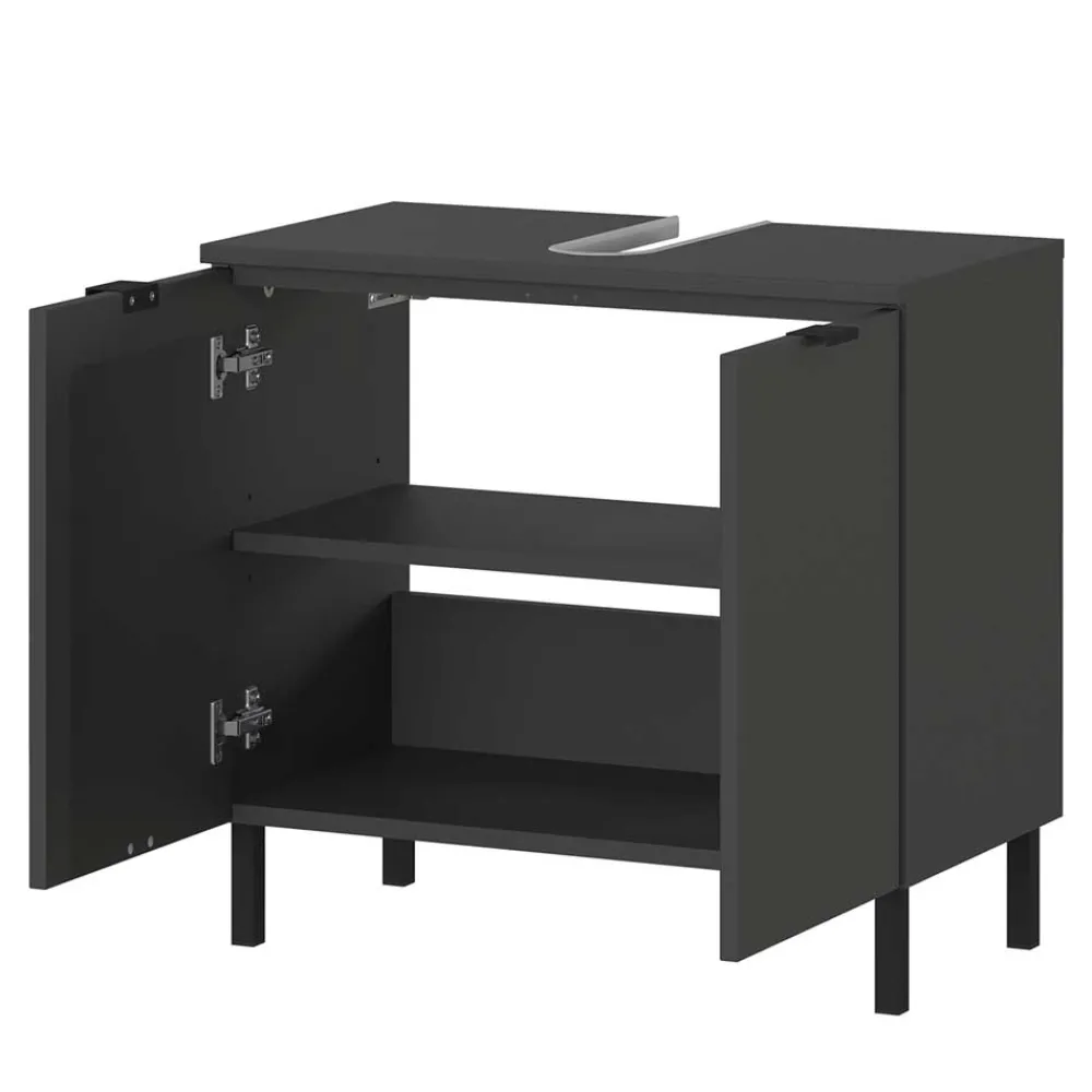 Wohnen Moderne Badmöbel Kombi in Grau - Quado (dreiteilig)