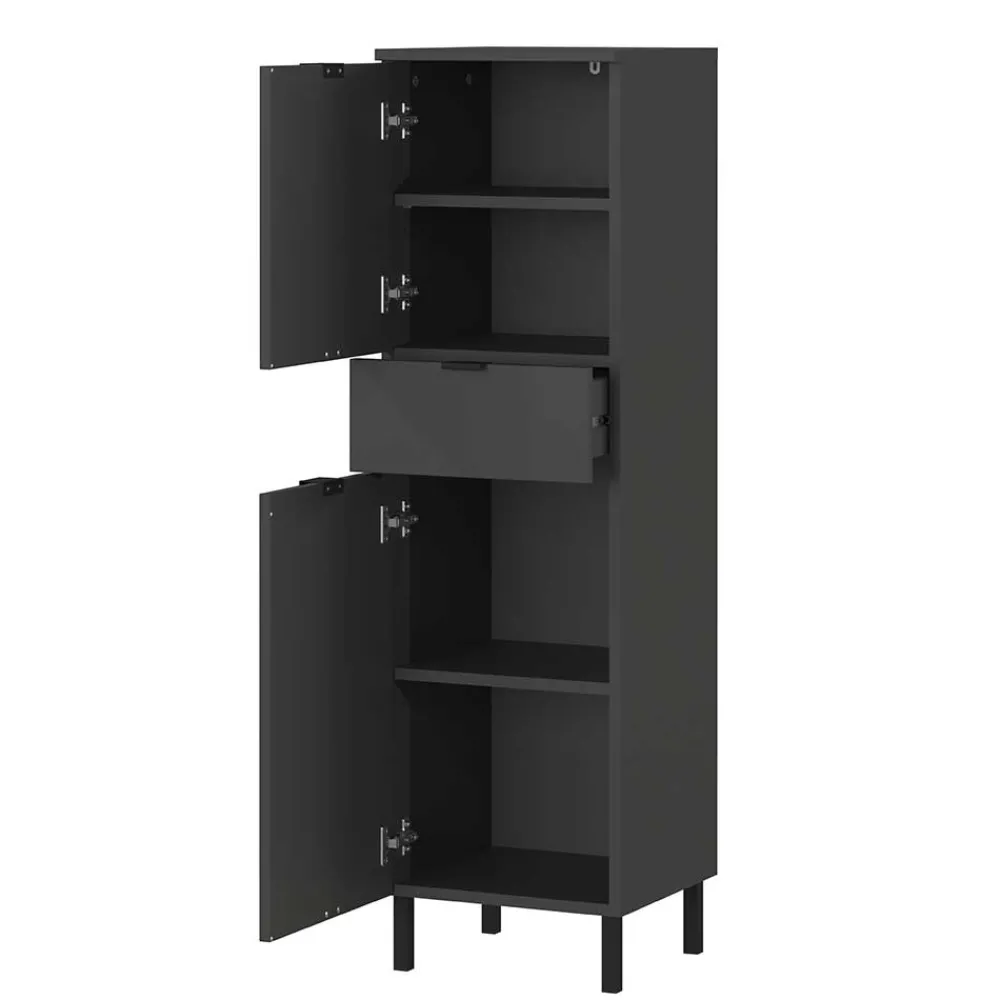 Wohnen Moderne Badmöbel Kombi in Grau - Quado (dreiteilig)