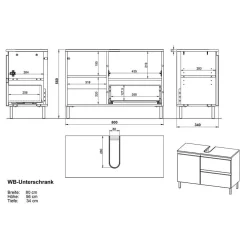 Wohnen Moderne Badmöbel zweifarbig - Aspariavo (dreiteilig)