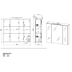 Wohnen Moderne Badmöbel zweifarbig - Aspariavo (dreiteilig)