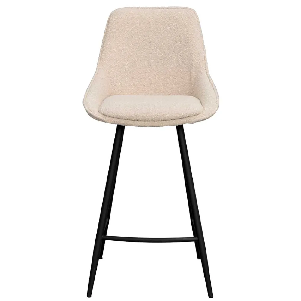 Wohnen Barhocker|Hocker*Moderne Boucle Barstühle in Beige - Alberta (2er Set)