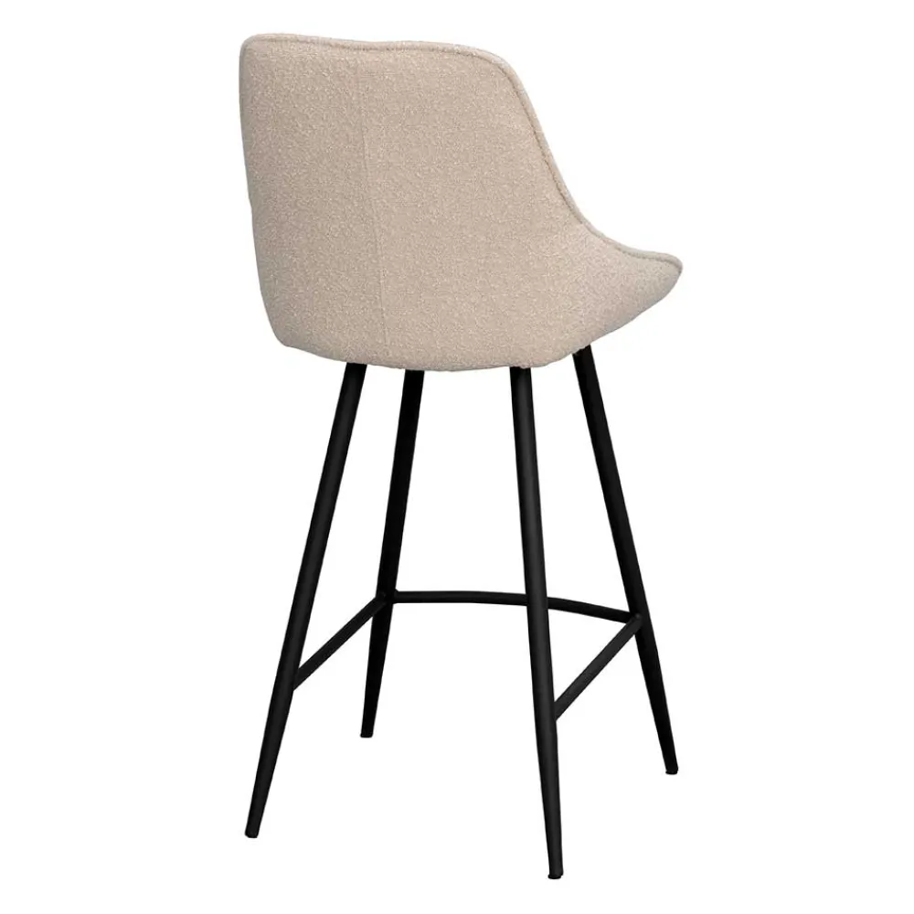 Wohnen Barhocker|Hocker*Moderne Boucle Barstühle in Beige - Alberta (2er Set)