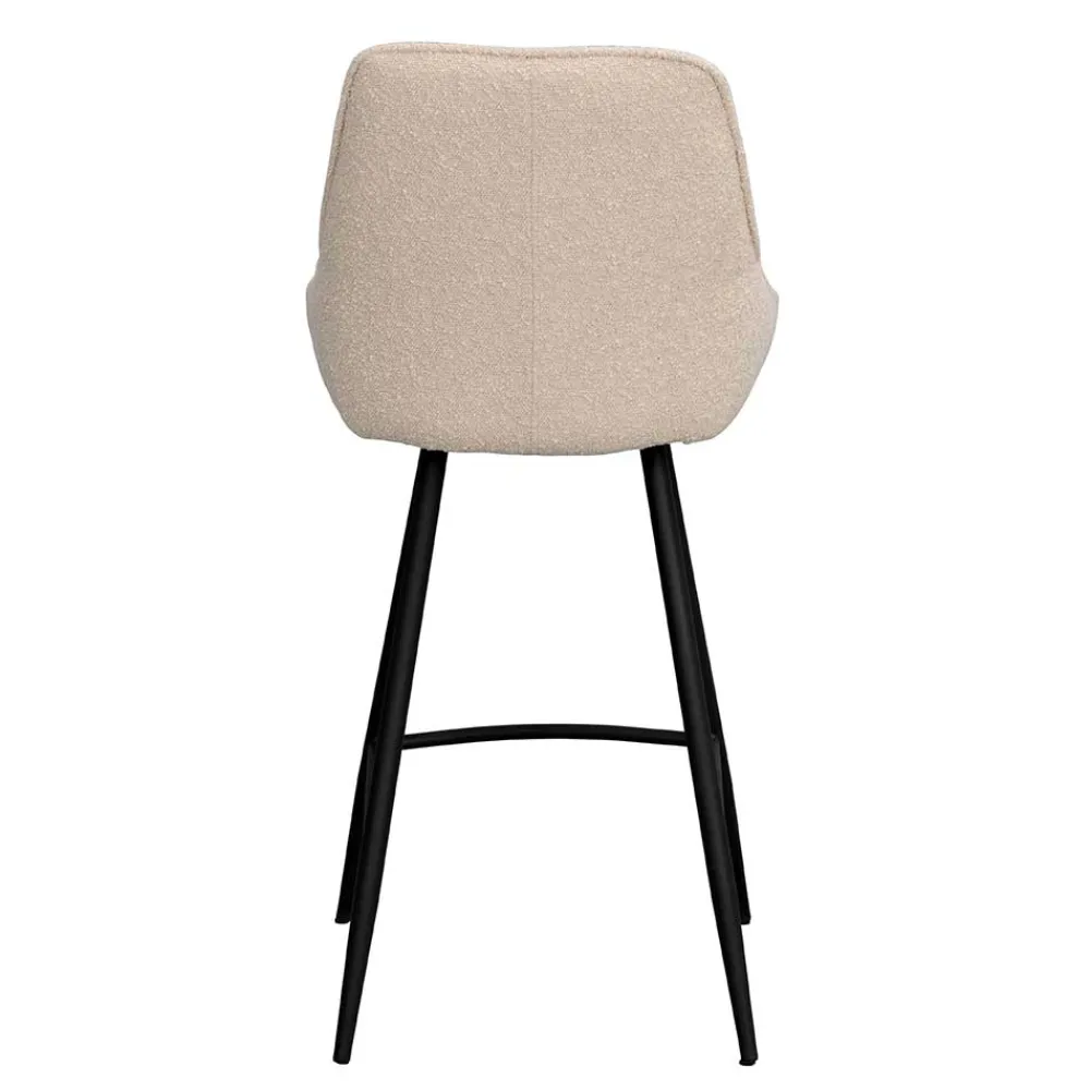 Wohnen Barhocker|Hocker*Moderne Boucle Barstühle in Beige - Alberta (2er Set)