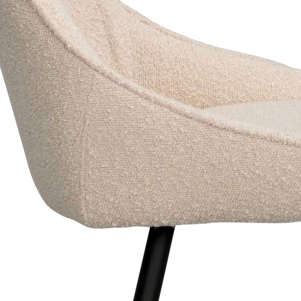 Wohnen Barhocker|Hocker*Moderne Boucle Barstühle in Beige - Alberta (2er Set)