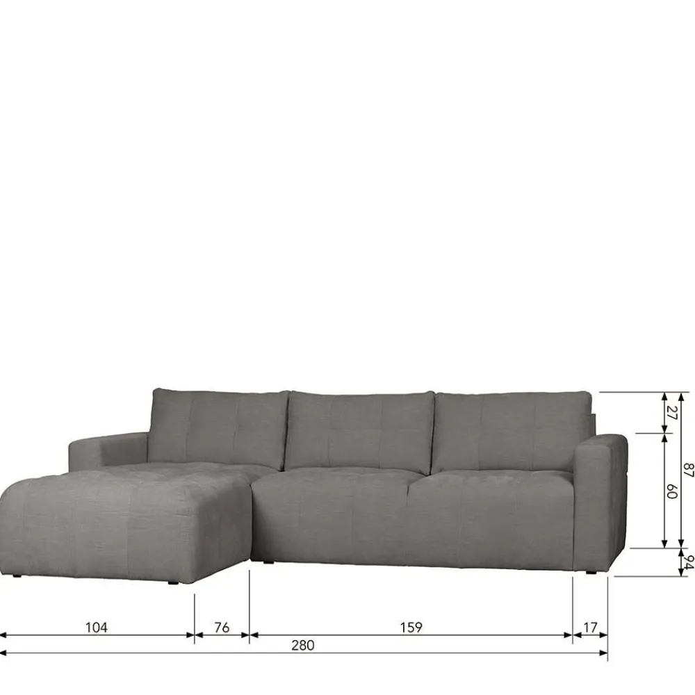 Wohnen Sofas|Sofa*Moderne Couchecke in Grau Stoffbezug - Janilea