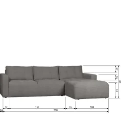 Wohnen Sofas|Sofa*Moderne Couchecke in Grau Stoffbezug - Janilea