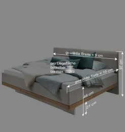 Wohnen Betten|Betten*Moderne Design Bettanlage mit Kunstleder - Crascanu (dreiteilig)