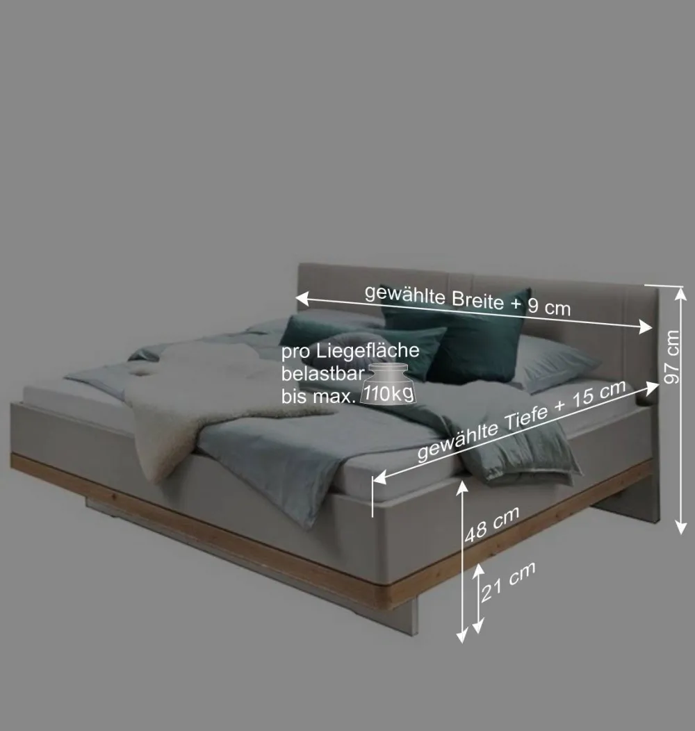 Wohnen Betten|Betten*Moderne Design Bettanlage mit Kunstleder - Crascanu (dreiteilig)