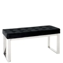 Wohnen Moderne Edelstahl Bank mit Samt Polsterung - Mariah