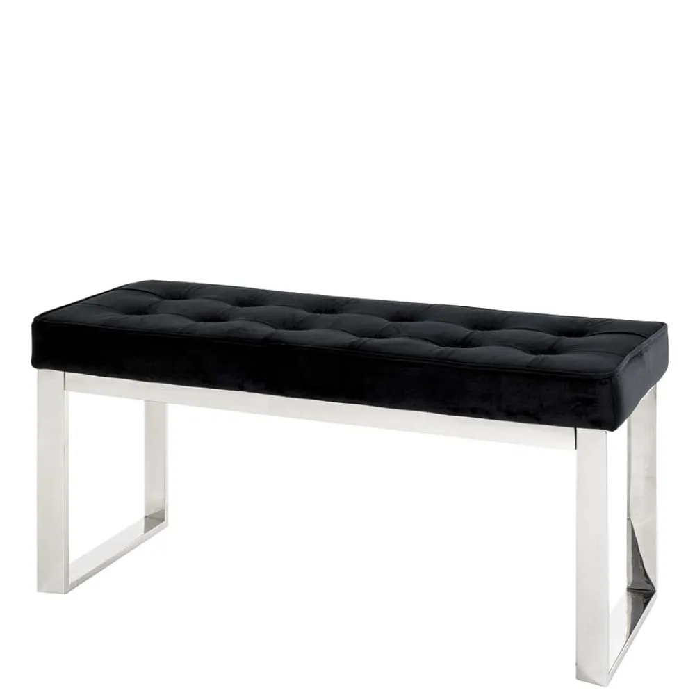 Wohnen Moderne Edelstahl Bank mit Samt Polsterung - Mariah
