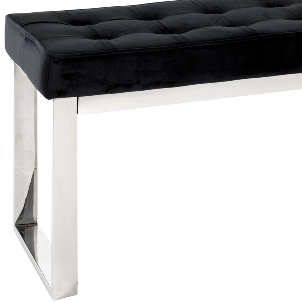 Wohnen Moderne Edelstahl Bank mit Samt Polsterung - Mariah