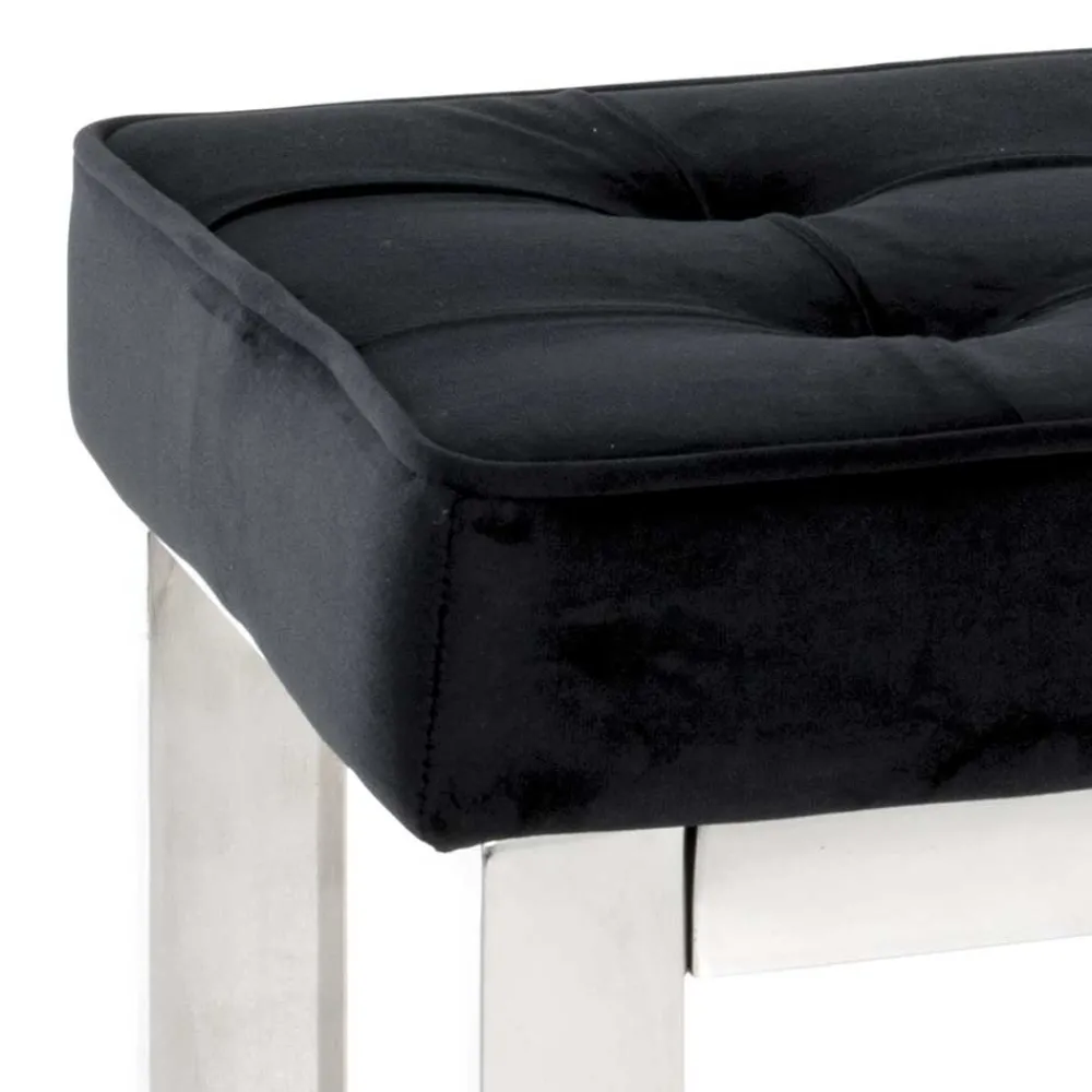 Wohnen Moderne Edelstahl Bank mit Samt Polsterung - Mariah