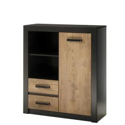 Wohnen Schwarze Möbel|Diele Komplett*Moderne Flureinrichtung 199 cm breit - Ebrican (vierteilig)