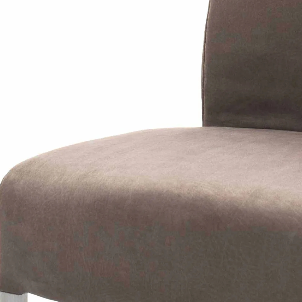 Wohnen Moderne Freischwingerstühle Yidana in Beige Microfaser (2er Set)