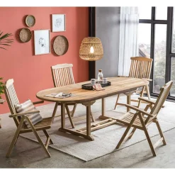 Wohnen Balkonmöbel|Terrassenmöbel*Moderne Gartensitzgruppe aus Teak Massivholz - Klahuma (fünfteilig)