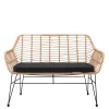 Wohnen Moderne Geflechtbank aus Kunstrattan & Metall - Prismo