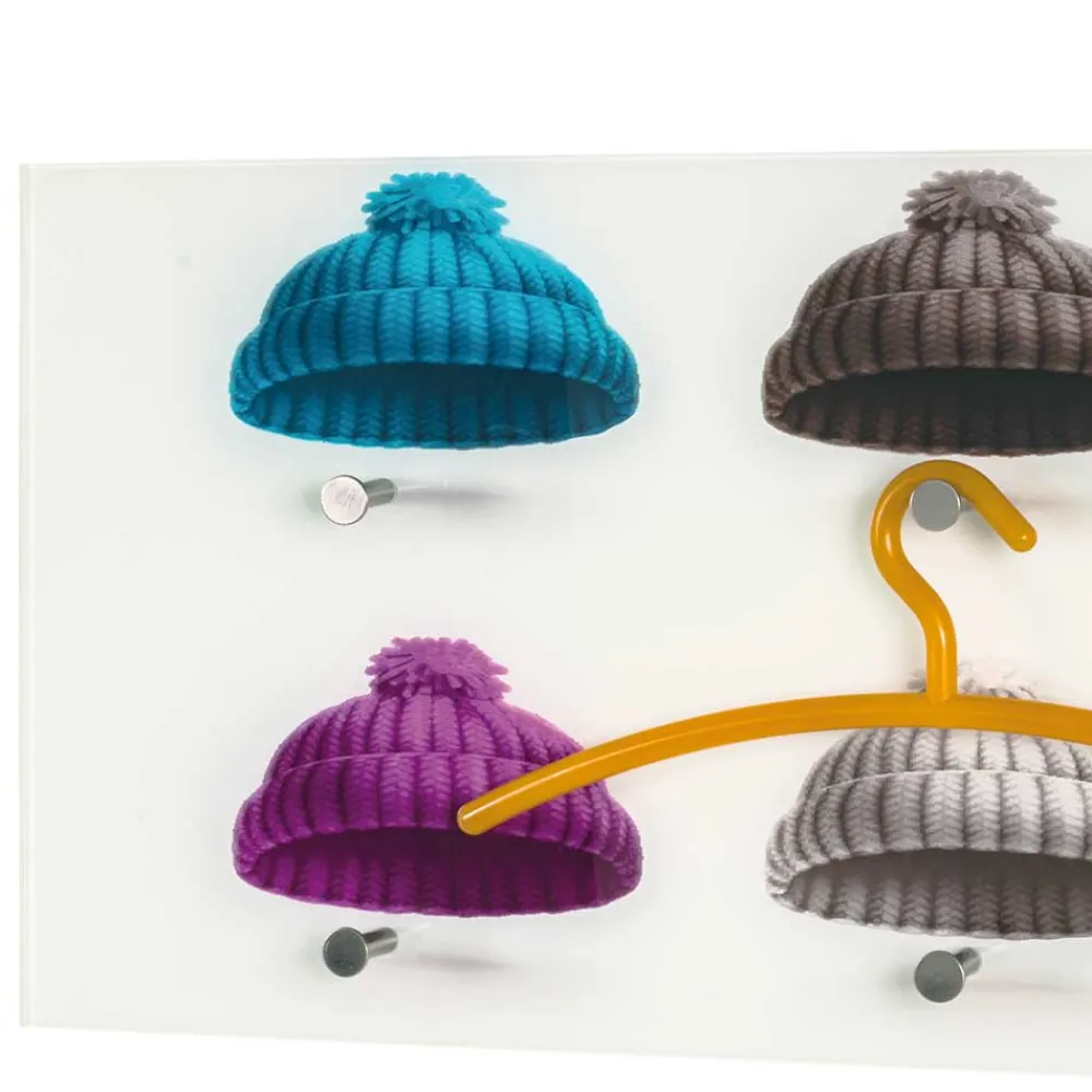 Wohnen Moderne Glas Hängegarderobe mit bunten Mützen - Trujano