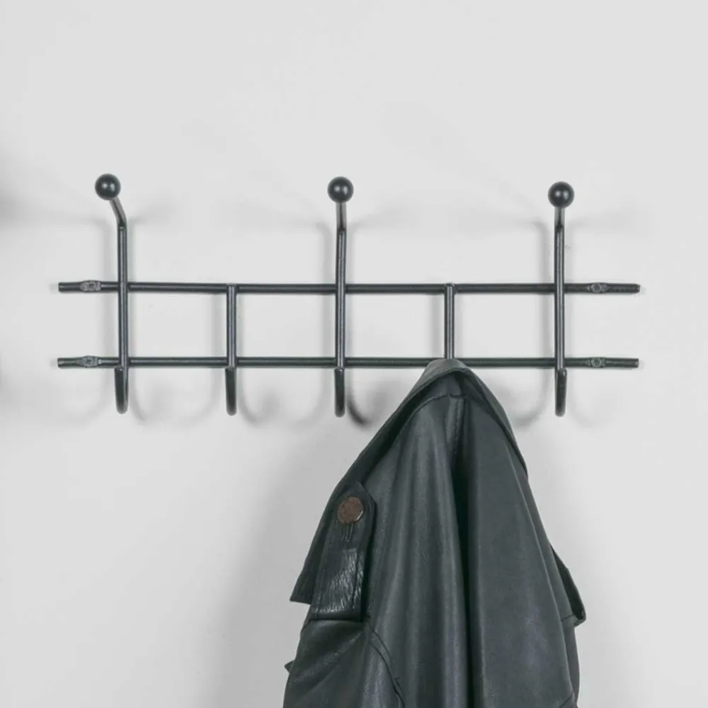 Wohnen Moderne Hakenleiste Garderobe in Schwarz - Winnington