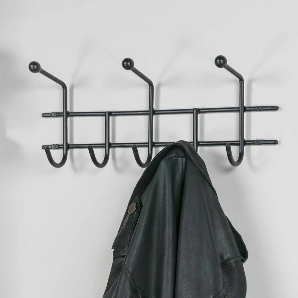 Wohnen Moderne Hakenleiste Garderobe in Schwarz - Winnington