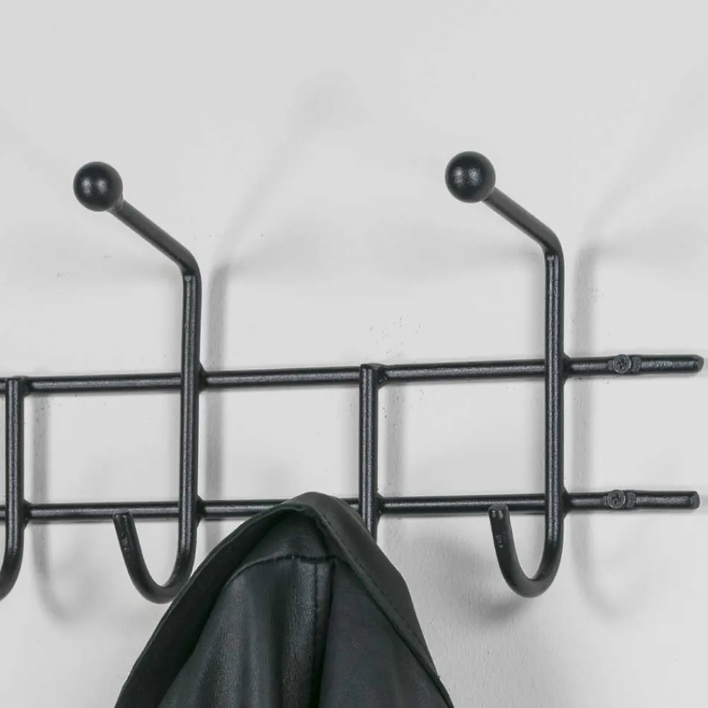 Wohnen Moderne Hakenleiste Garderobe in Schwarz - Winnington