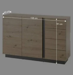 Wohnen Sideboards & Kommoden|Sideboards & Kommoden*Moderne Kombi-Kommode 138 cm breit - Lairian