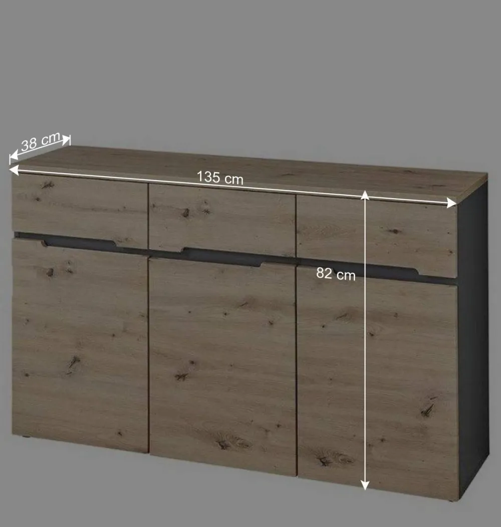Wohnen Moderne Kombikommode in Wildeiche NB - Kuetra