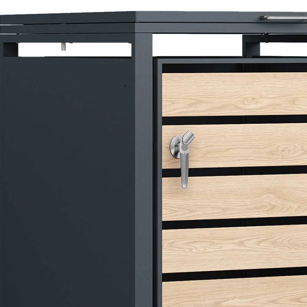 Wohnen Mülltonnenbox*Moderne Mülltonnenbox in Holzoptik - Ecdo