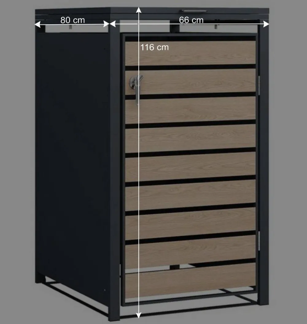 Wohnen Mülltonnenbox*Moderne Mülltonnenbox in Holzoptik - Ecdo
