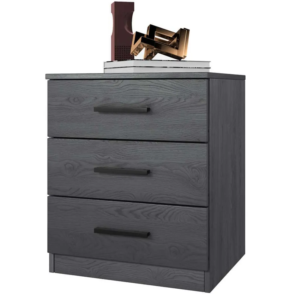 Wohnen Moderne Nachtkommode in Eiche Grau - Carika