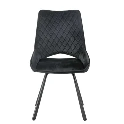 Wohnen Küchenstühle|Esszimmerstühle*Moderne Samtstühle in Schwarz - Celloma (2er Set)