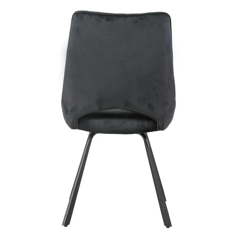 Wohnen Küchenstühle|Esszimmerstühle*Moderne Samtstühle in Schwarz - Celloma (2er Set)