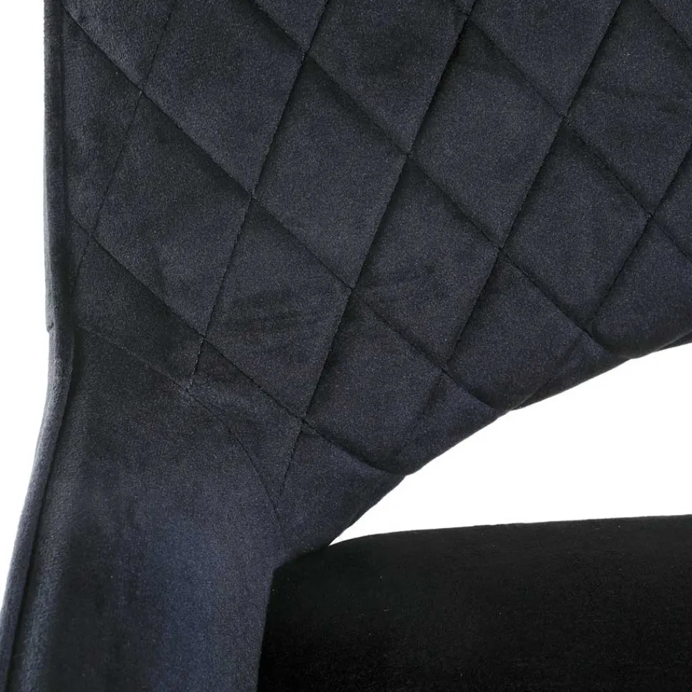 Wohnen Küchenstühle|Esszimmerstühle*Moderne Samtstühle in Schwarz - Celloma (2er Set)