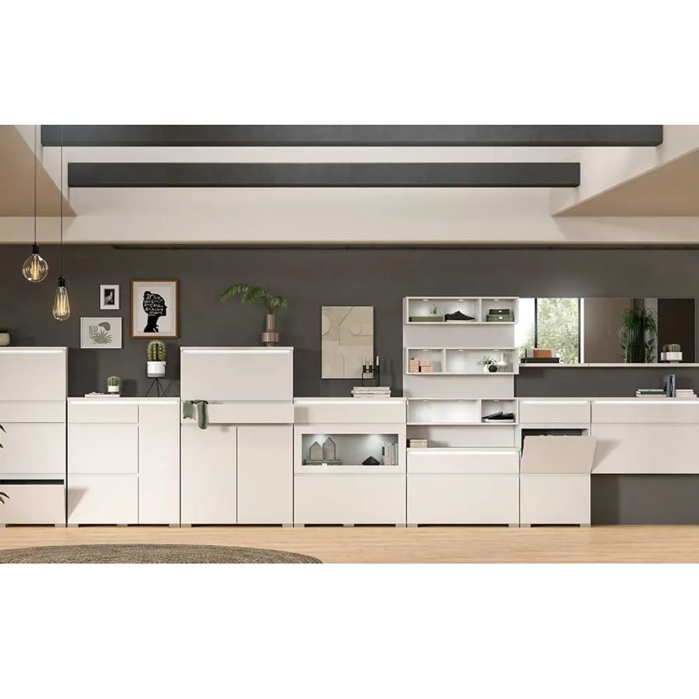 Wohnen Schuhschränke*Moderne Schuh-Kombikommode in Weiß - Dany