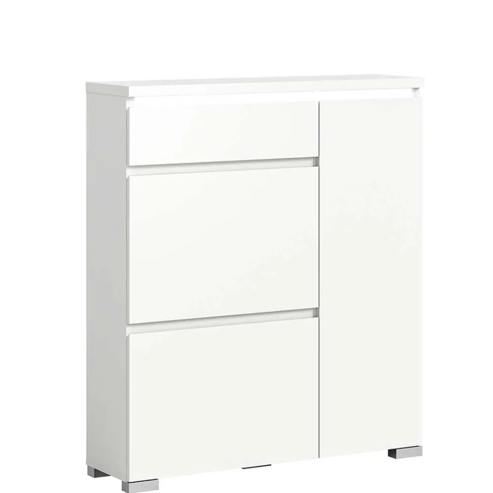 Wohnen Schuhschränke*Moderne Schuh-Kombikommode in Weiß - Dany