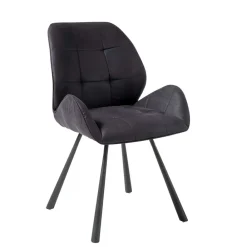 Wohnen Wohnzimmerstühle*Moderne Stühle in Grau Schwarz - Plovema (2er Set)