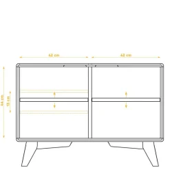 Wohnen Moderne 2-türige Kommode in Weiß & Wildeiche - Diesta